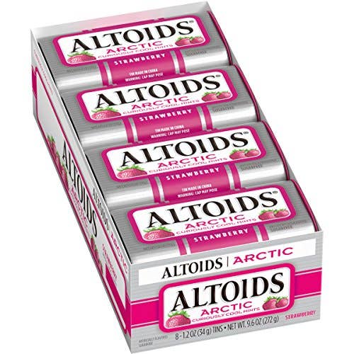 Shop The King - Wholesale Mints - Altoids Arctic Strawberry Mints Singles Size 1.2 Ounce 8-Count Box
