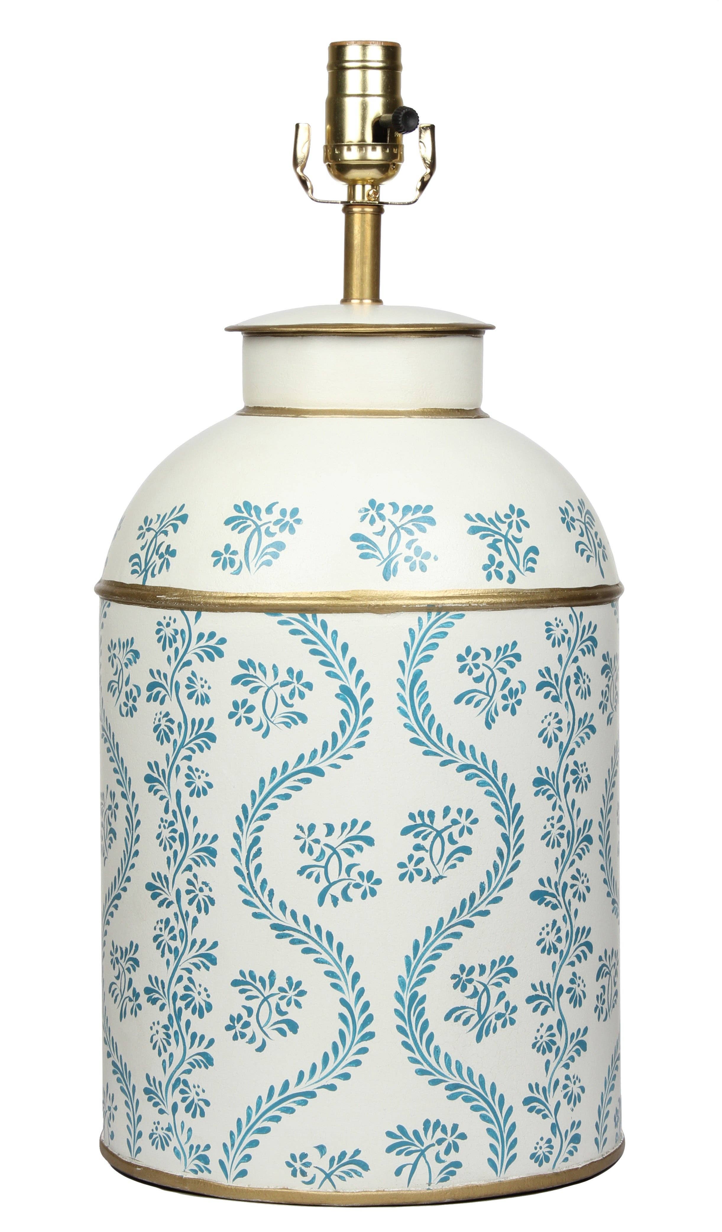 The Enchanted Home – Engroshandel Skrivebordslampe – IKat Blå & Elfenben Te Dåse Lampe0