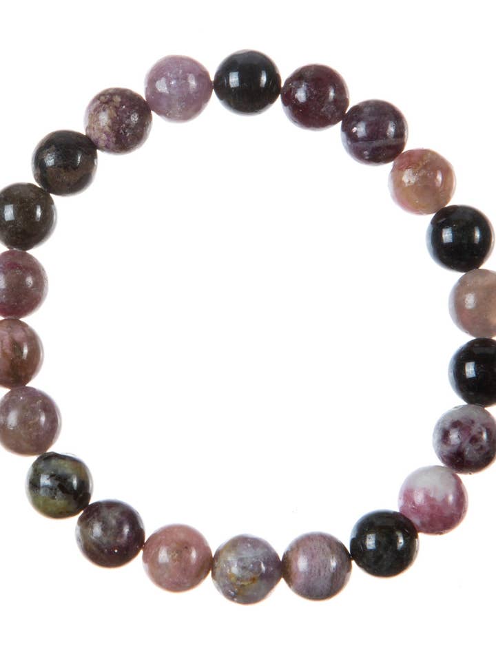 Tourmaline Stone Stretch Bracelet B3617-8MM for wholesale by Ole