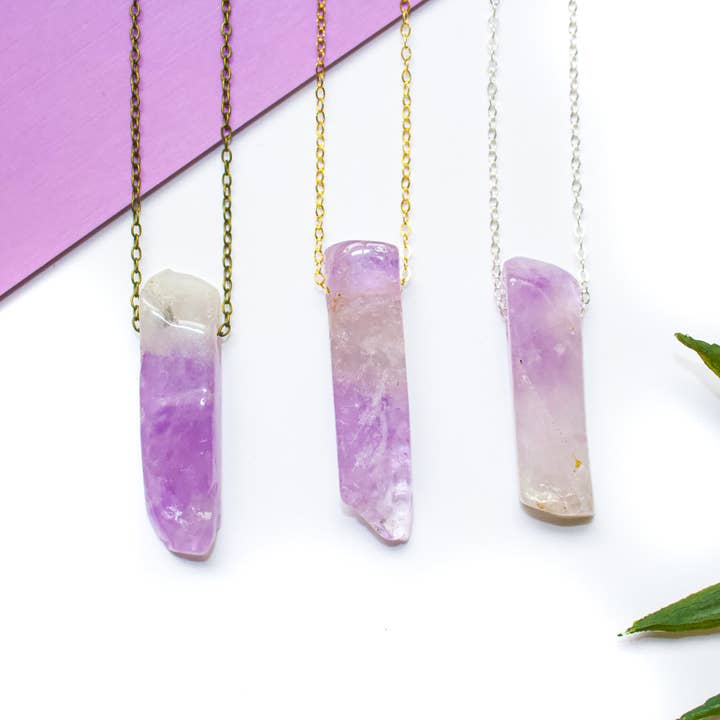 Crown Chakra Necklace, Amethyst, Healing Gemstone Jewelry for wholesale by All the Tiny Pieces
