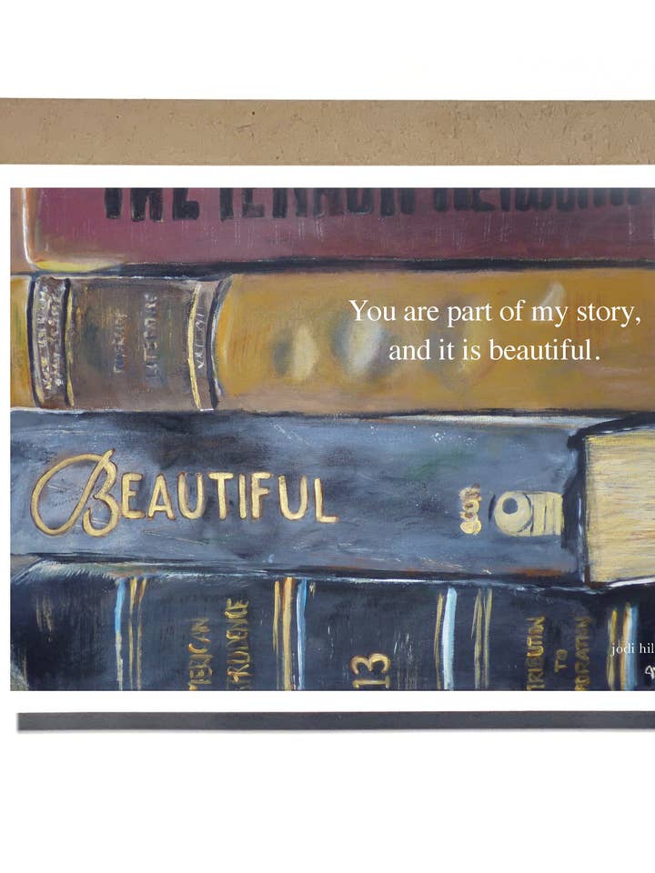 part of my story (books) ⎮ Americana Greeting Card for wholesale by Studio J by Jodi Hills