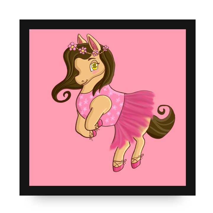 Dancing Littles Jungle - Wholesale Canvas Art - Kids & Baby - Heidi the Horse Framed Canvas by Dancing Littles Jungle0