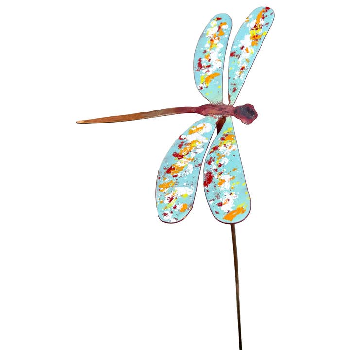 Copper Enamel Dragonfly Garden Stake-choose your color for wholesale by Clever Goods by Annabelle Noel Designs