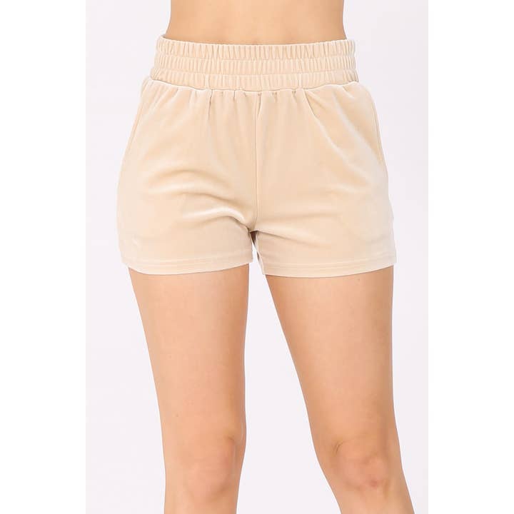 UP CLOTHING - Wholesale Shorts - Women's - Velour Shorts with Pockets1