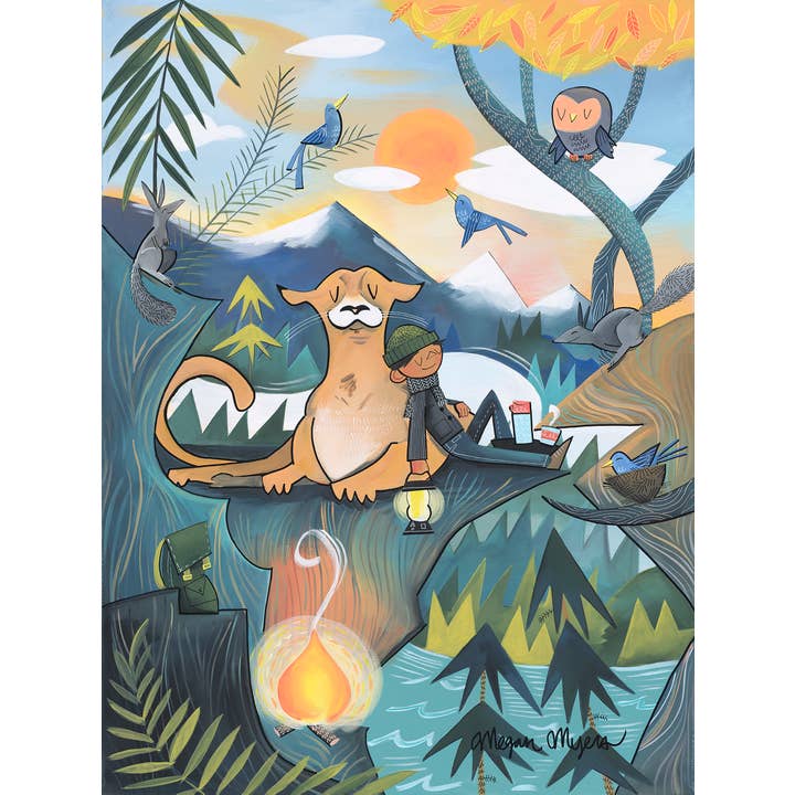 NEW! Fine Art Print - Mountain Lion Sunset (Design 104) for wholesale by Megan Marie Myers Art