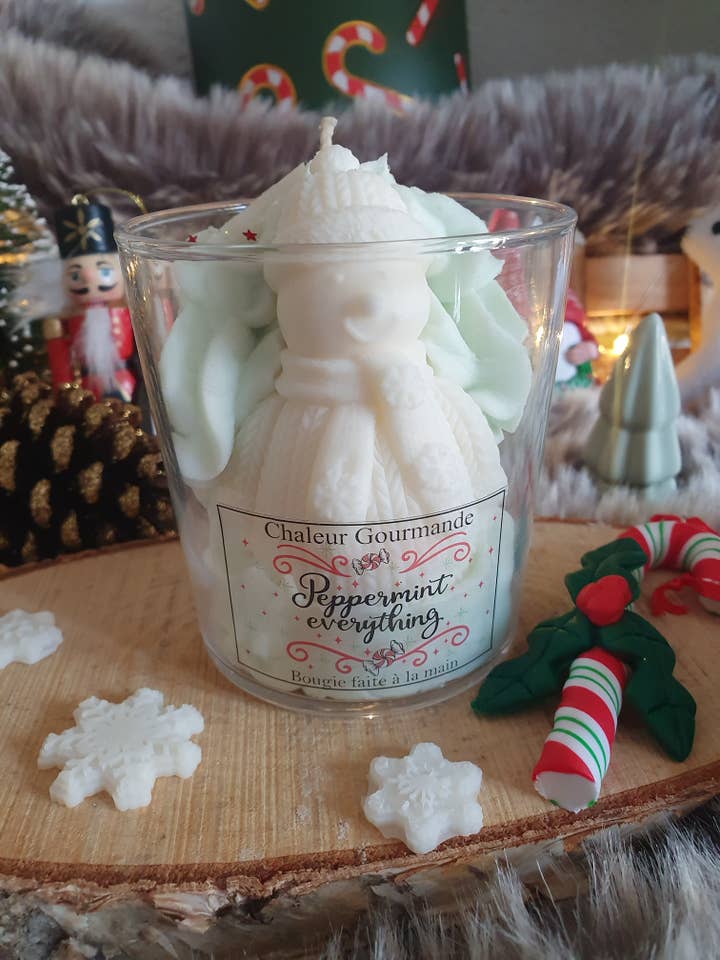 Peppermint candle for wholesale by Chaleur Gourmande
