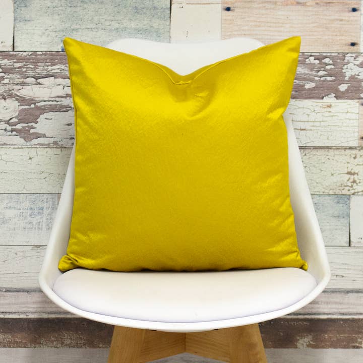 Palermo Sateen Cushion Limon Yellow for wholesale on Faire4