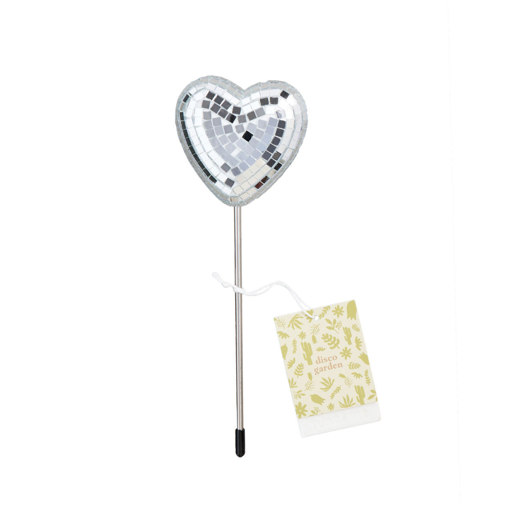 Paloverde Botanicals - Vendita all'ingrosso Paletti da giardino/prato - Disco Heart - Bastoncini decorativi a forma di cuore a specchio2