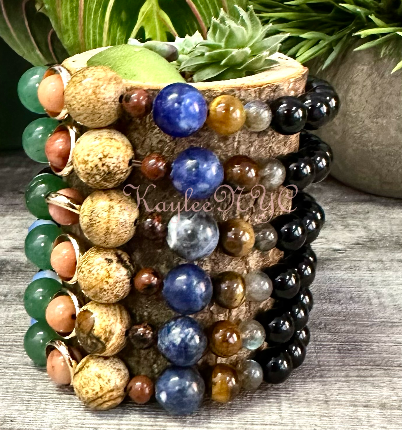 KayleeNYC - Vendita all'ingrosso Parure di gioielli - Braccialetto elastico di cristalli per guarigione Sistema Solare, 19 cm2