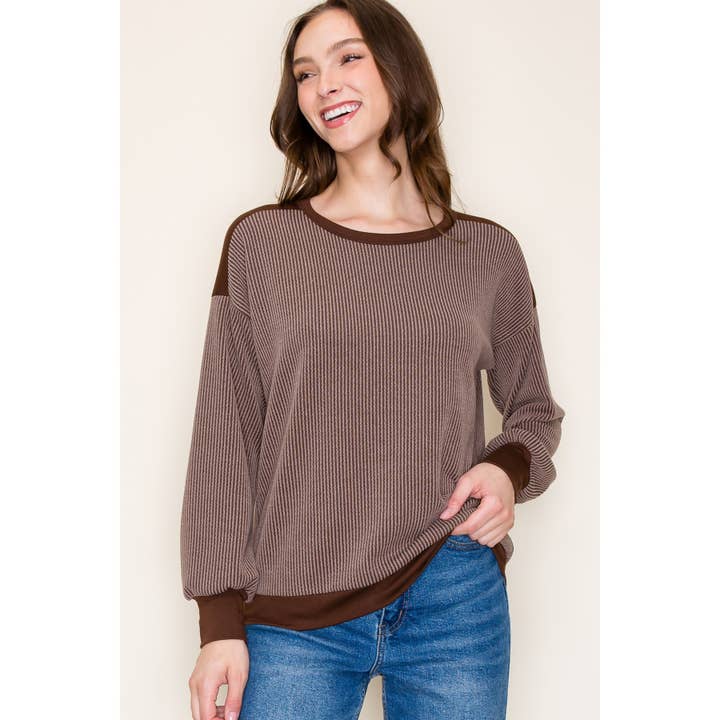 STACCATO - Wholesale Knit Sweater - Women's - COLORBLOCK TEXTURED KNIT PULLOVER