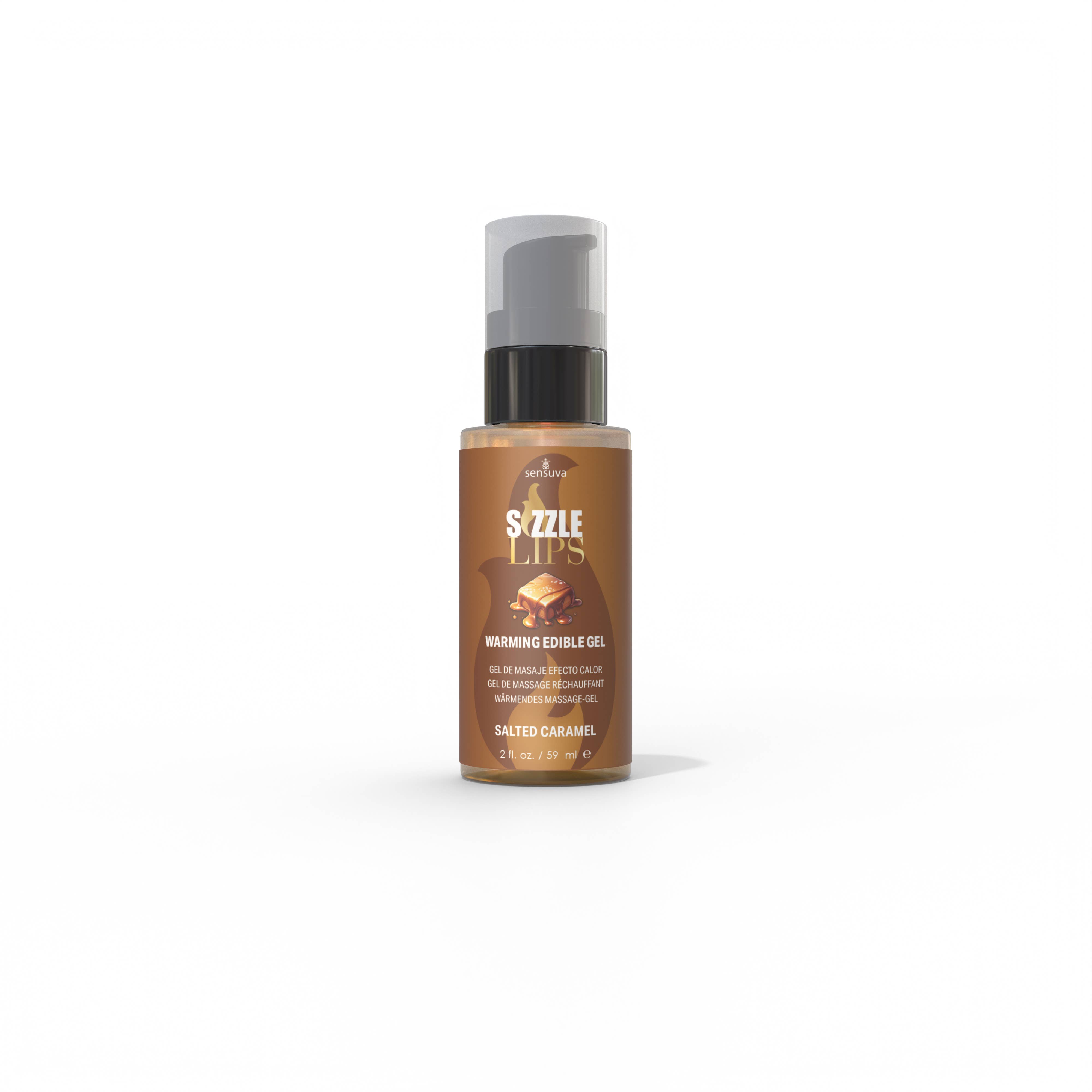 Sensuva - Wholesale Personal Lubricant - Sizzle Lips Salted Caramel Warming Gel 2 fl.oz. Bottle