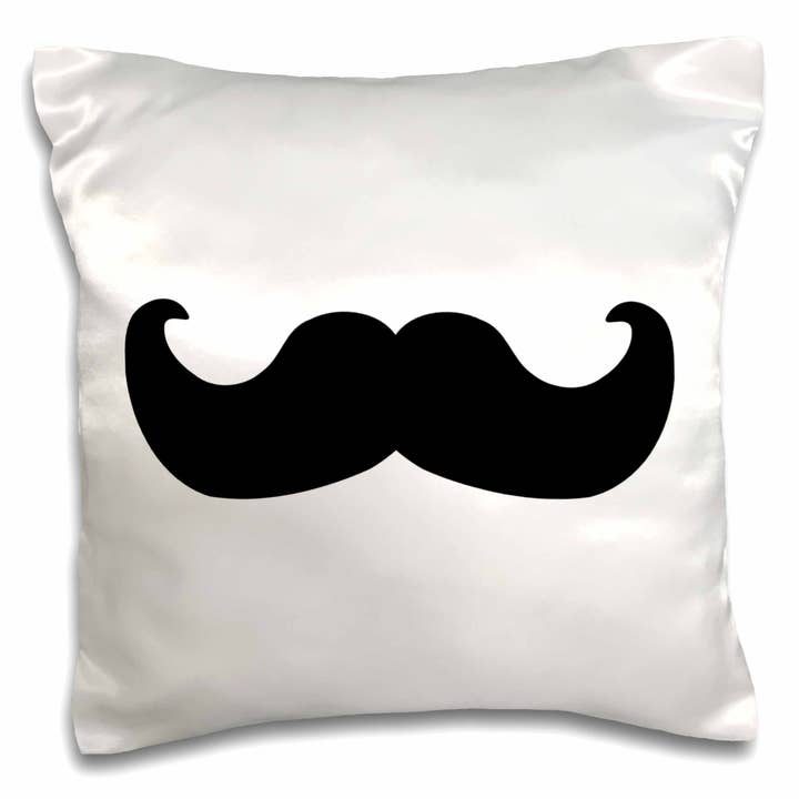 3dRose, Black mustache on white - Ironic hipster moustache - Humorous - Fun - Whimsical - Silly - Funny, Pillow Case for wholesale by 3dRose