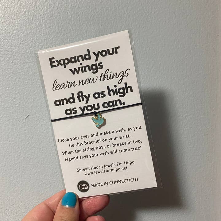 Jewels For Hope - Vendita all'ingrosso Braccialetto con ciondolo/pendente - Braccialetto dei Desideri con Uccello - Piccolo Regalo per Lei, Gioielli con Ciondolo2
