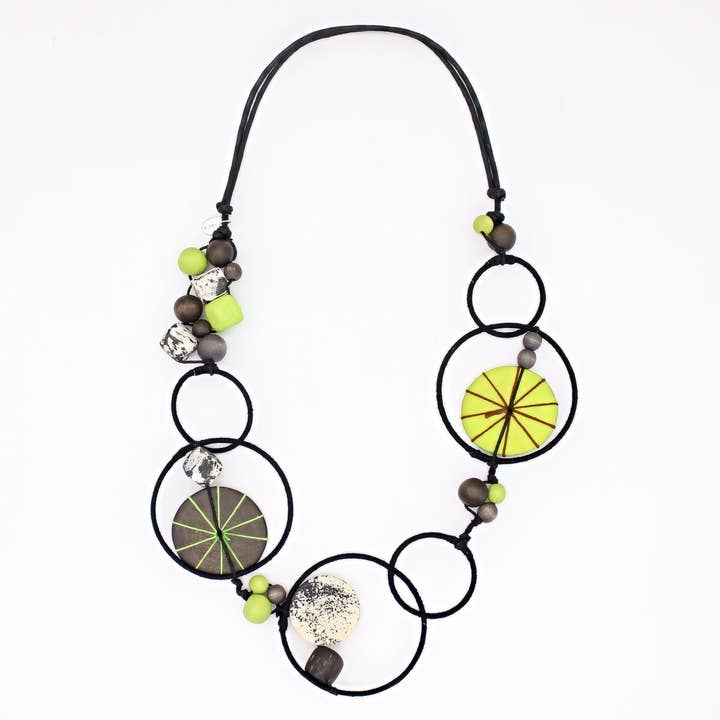 Lime Hayden Disk Necklace for wholesale by Sylca Designs