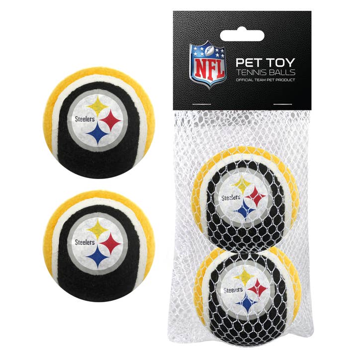 Balle de tennis 2 pièces Pittsburgh Steelers pour la vente par Pets First