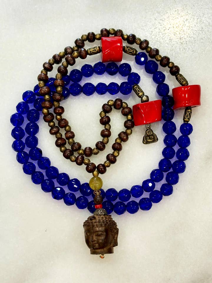 Brilliant Blue (Gemstone Necklace) for wholesale by Meditate With Mala, LLC