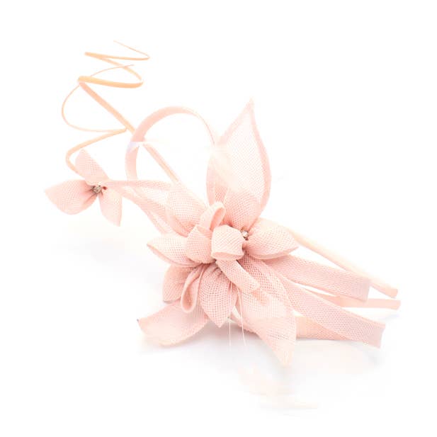Inca UK - Wholesale Fascinator Hat - Women's - Pink Sinamay flower fascinator with quills