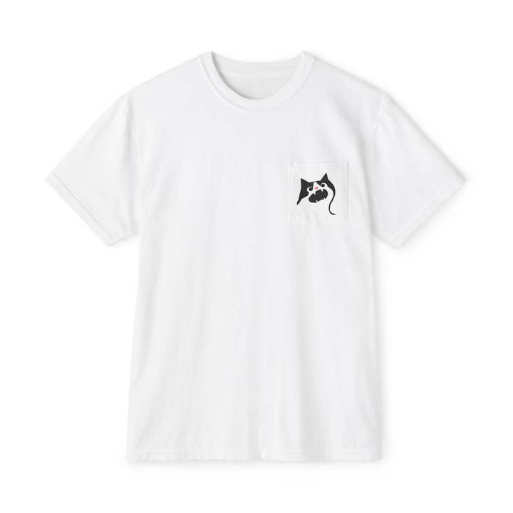 Existential Crisis Cat - Unisex Pocket T-Shirt for wholesale by Kayan Pepper Co.