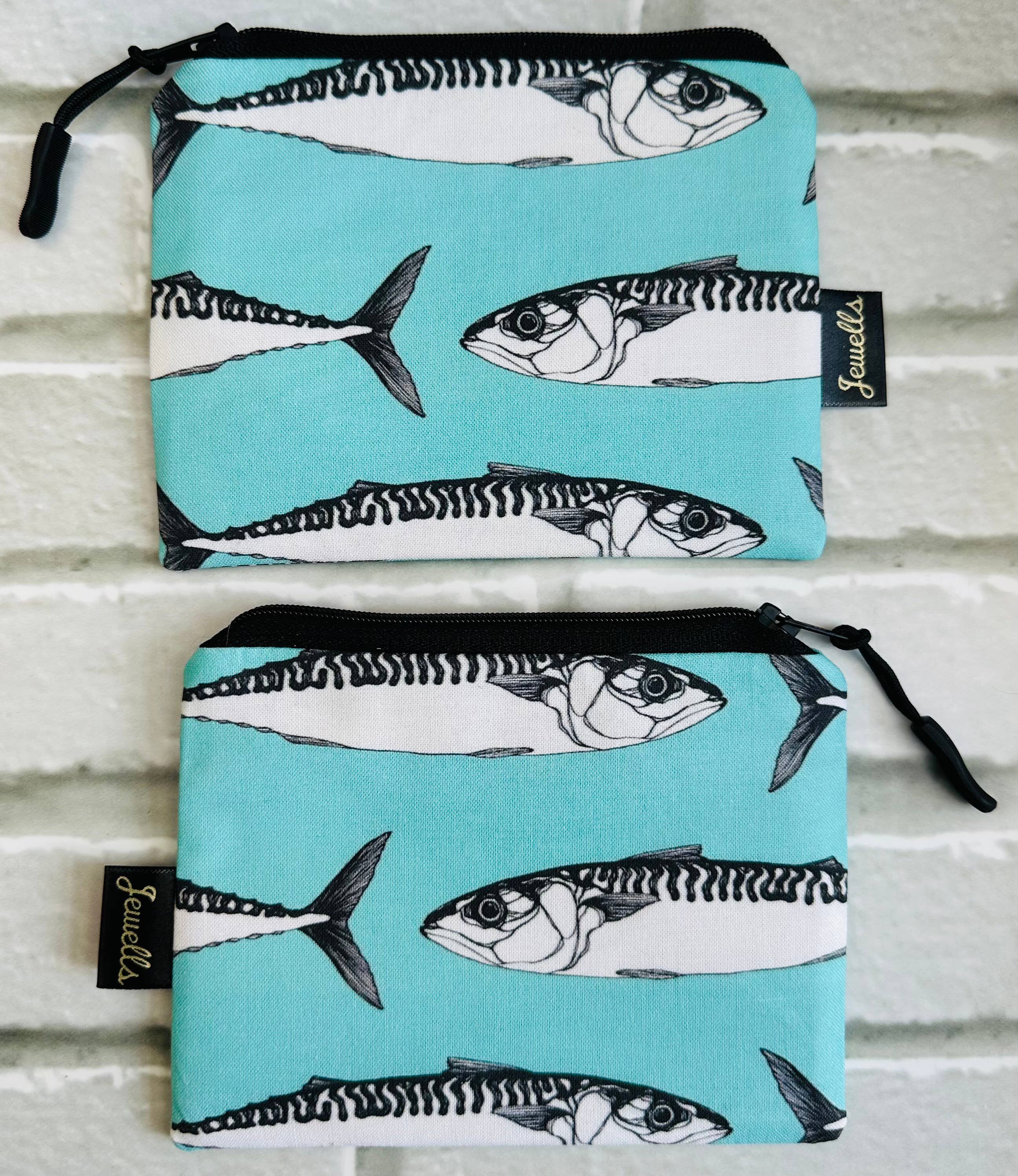 Jewells - Vente Porte-monnaie – femme - Pochette porte-monnaie en tissu maquereau de Cornouailles poisson turquoise4