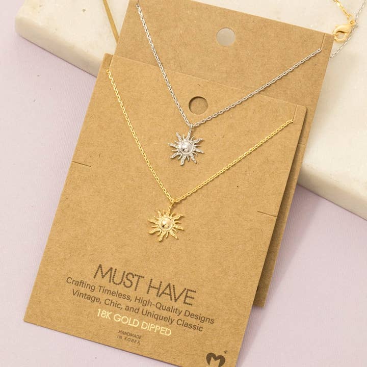 Mini Sun Pendant Necklace for wholesale by Fame Accessories