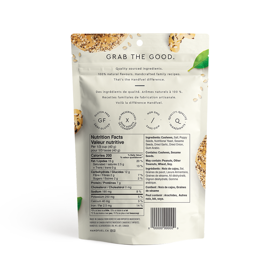 HANDFUEL - Vente Noix - Noix de cajou Everything Bagel 150 g x 121