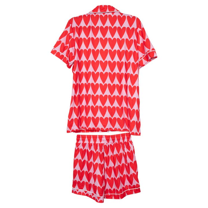 Pink and Red Hearts Comfy Loungewear Set for wholesale on Faire