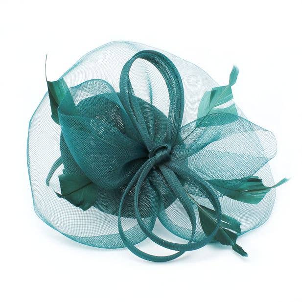 Inca UK - Wholesale Fascinator Hat - Women's - Style Sophia. Sinamay Cap Fascinator With Net And Feathers1