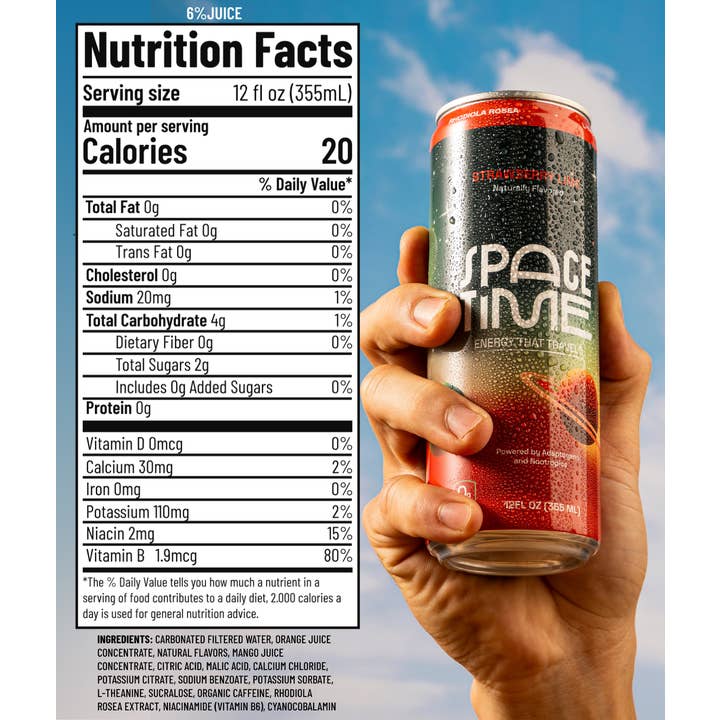 SpaceTime - Wholesale Sports/Energy Drink - STRAWBERRY LIME - (12 Pack)1