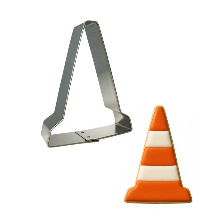 Traffic Cone Cookie Cutter 3.5 in B1634 for wholesale by CookieCutter.com