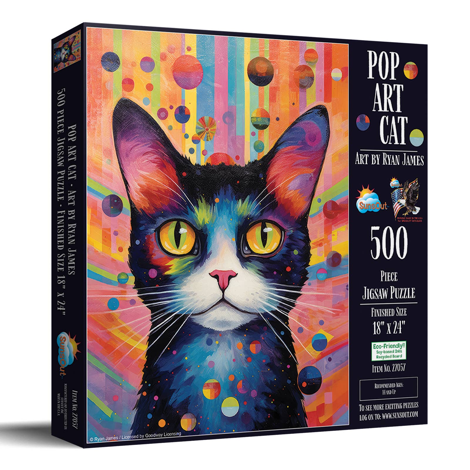SunsOut - Wholesale Puzzle - Adult - 0290 Pop Art Cat 500 pc Puzzle1