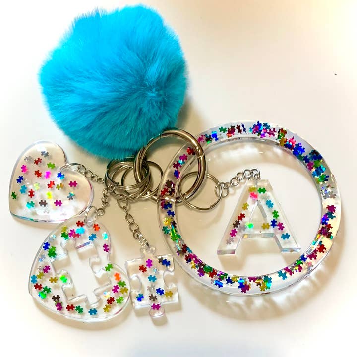 Rainbow Puzzle nøglering armbånd sæt for engroshandel hos Shop Drip Express