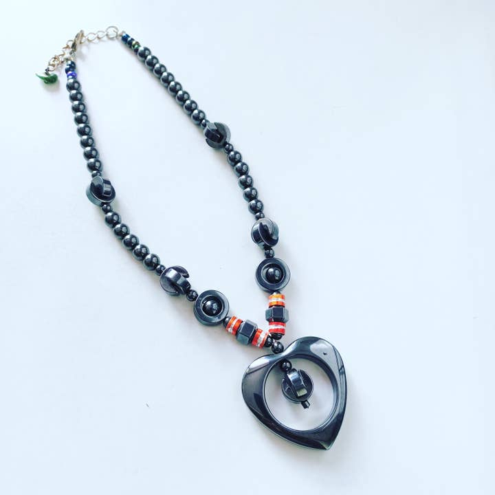 Hematite heart PendantNecklace for wholesale by Design Your Own Jewelry W O R K S H O P