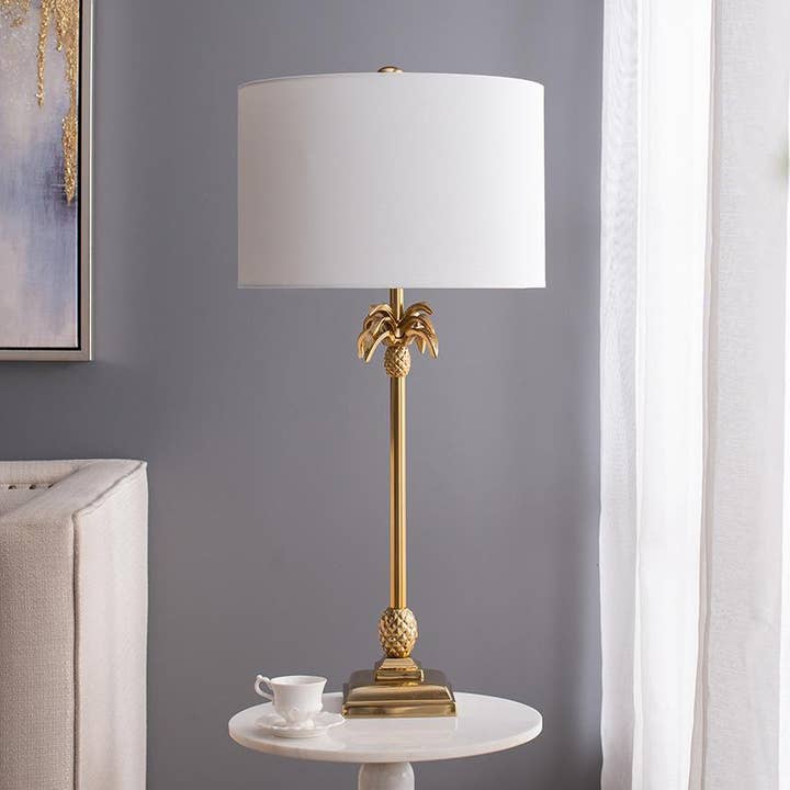 Lámpara de mesa D16x35,5" - Oro/Blanco para venta al por mayor de A&B Home Group Inc.