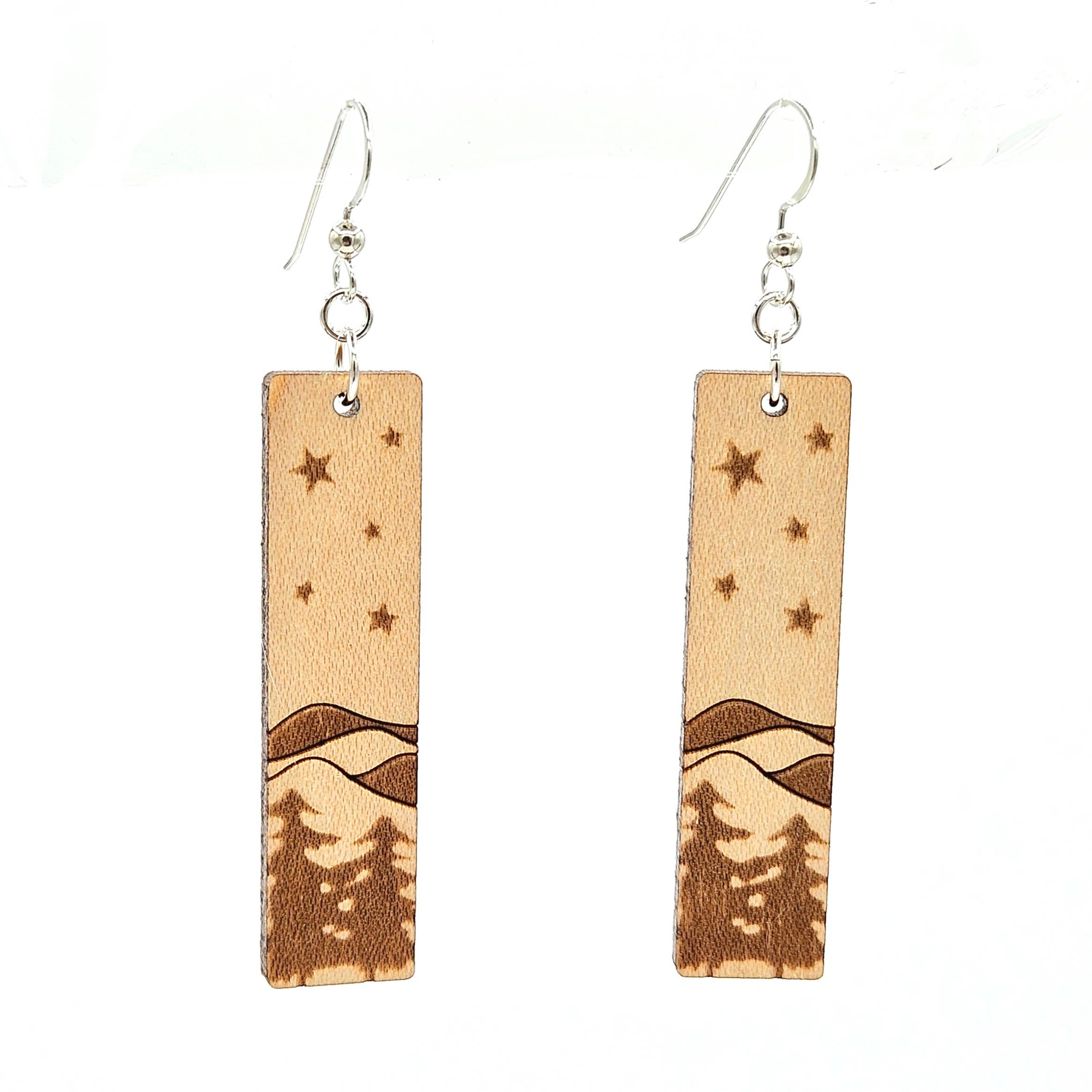Made and Assembled - Wholesale Dangle Earrings - Wildwood Collection - Mountain Scene Rectangular  Earrings4