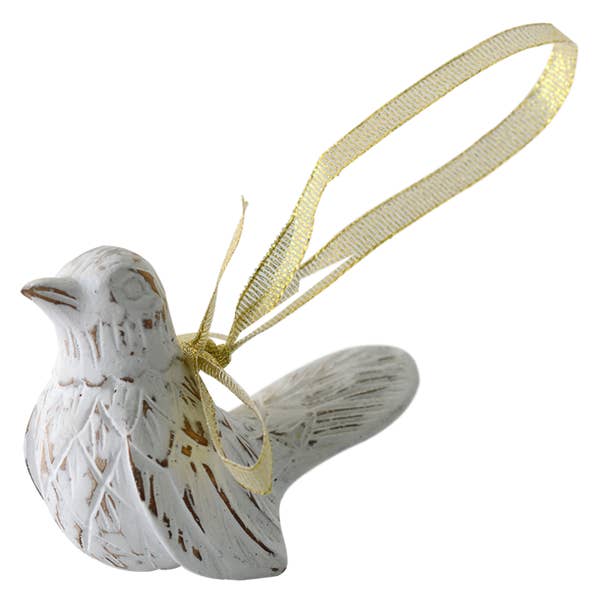 REBAJA | Adorno de Madera Pájaro | Blanco para venta al por mayor de Balizen Direct from Bali