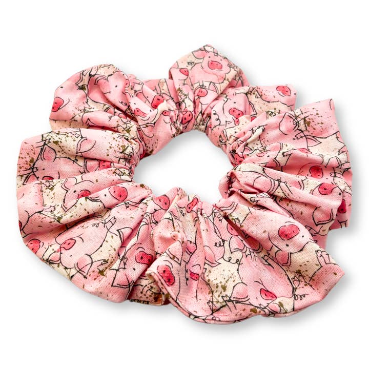 Pink Pigs Scrunchie for wholesale by Enchanted Scrunch