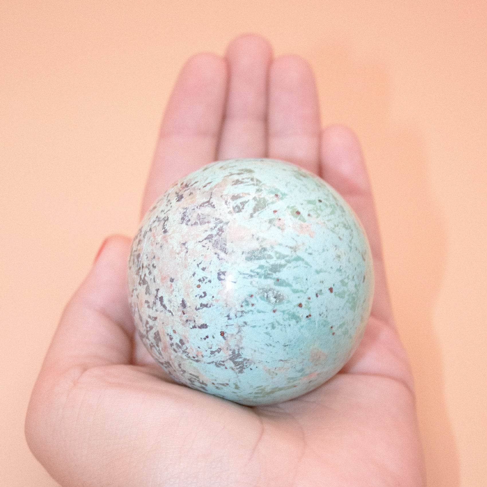 Tiny Rituals - Vente Pierre et cristal de spiritualité - Sphère en turquoise péruvienne naturelle - Qualité supérieure AAA1