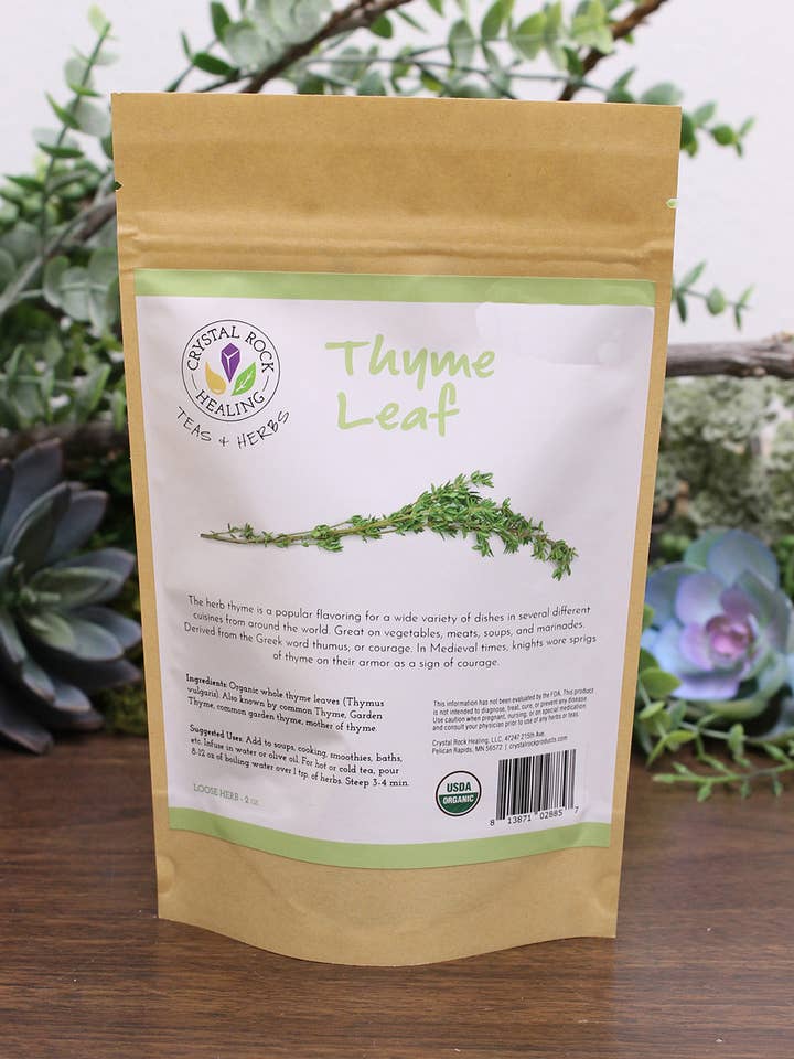 Thyme Leaf Loose Herb 1oz Organic for wholesale by Crystal Rock Healing, LLC