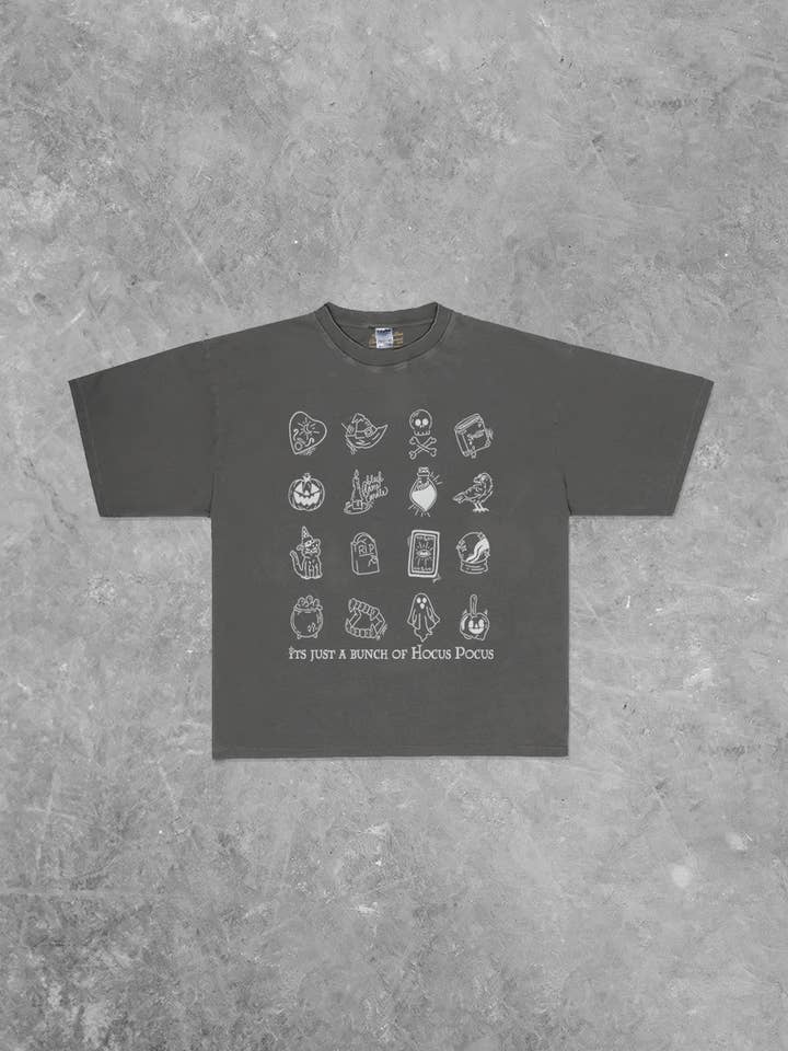 A Bunch of Hocus Pocus, Halloween Boxy Oversized TShirt for wholesale by The Clandestine Underground