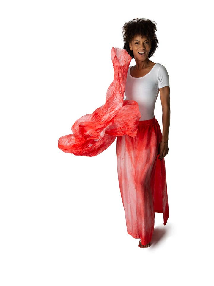 Coral Crinkled Air-Silk Scarf for wholesale by Viva La Silk