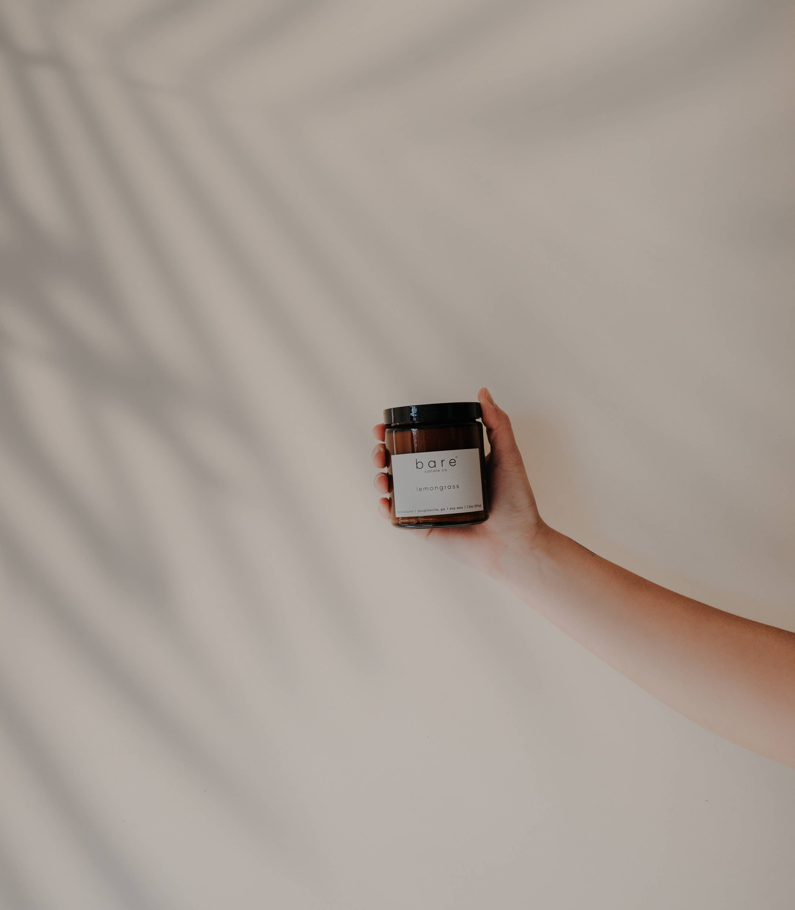 Bare Candle Company - Wholesale Jar/Filled Candle - Lemongrass Soy Candle 7.2oz1