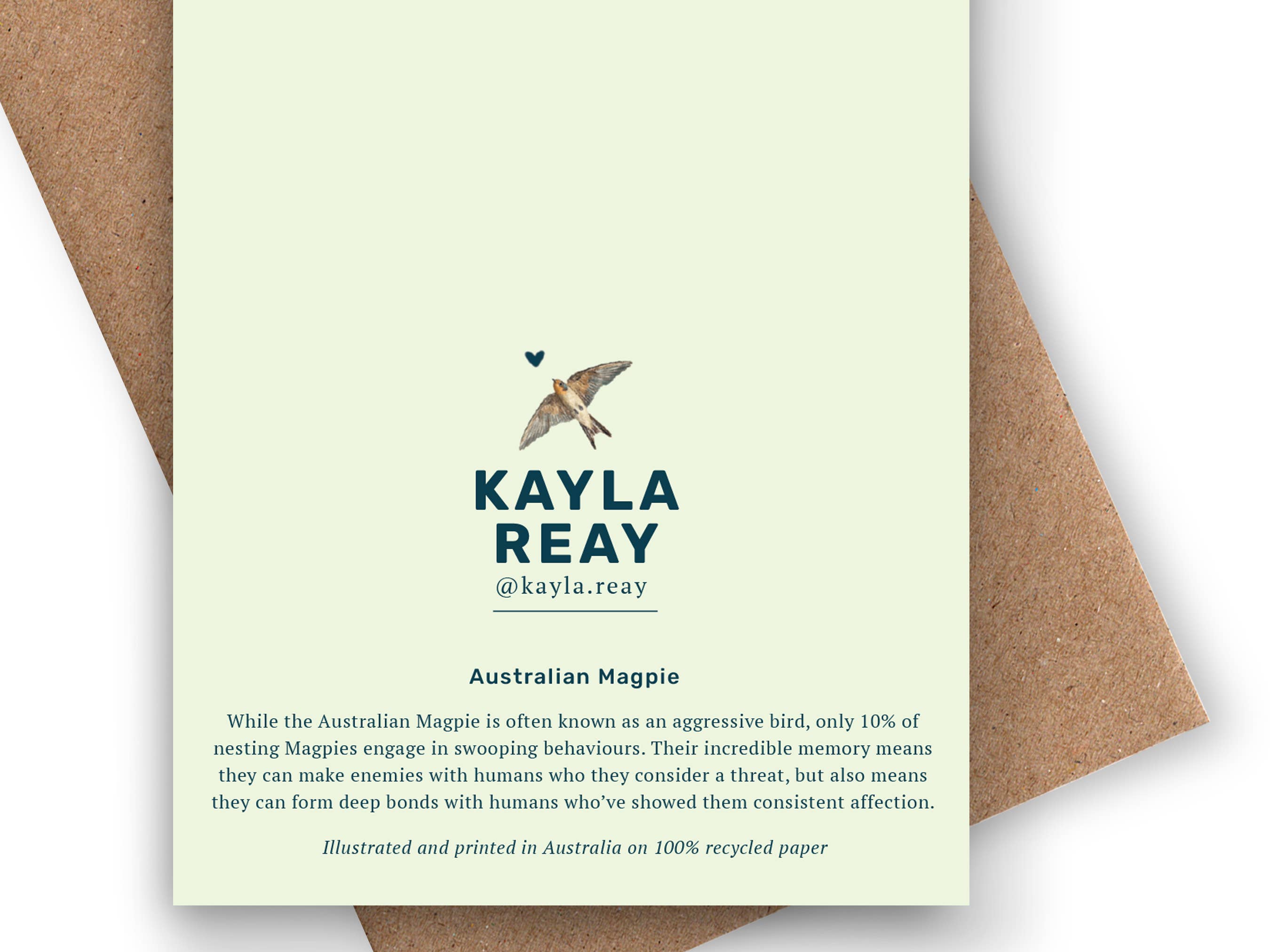 Kayla Reay Design - Wholesale Everyday Greeting Card - Australian Magpie Greeting Card - Australian Bird Art3