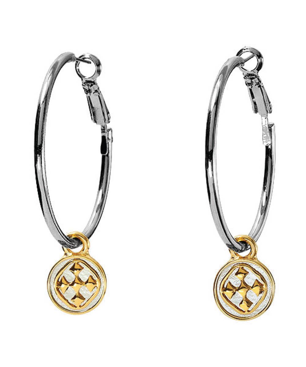 Gracewear Collection - Wholesale Hoop Earrings - Linked Medallion Hoop Earrings1