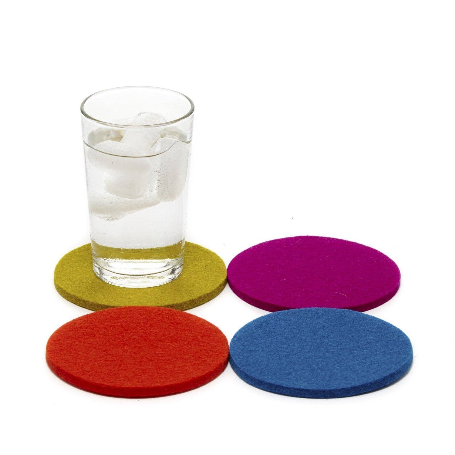 Bierfilzl Merino Wool Felt Round Coaster 4 Pack Electric for wholesale on Faire1
