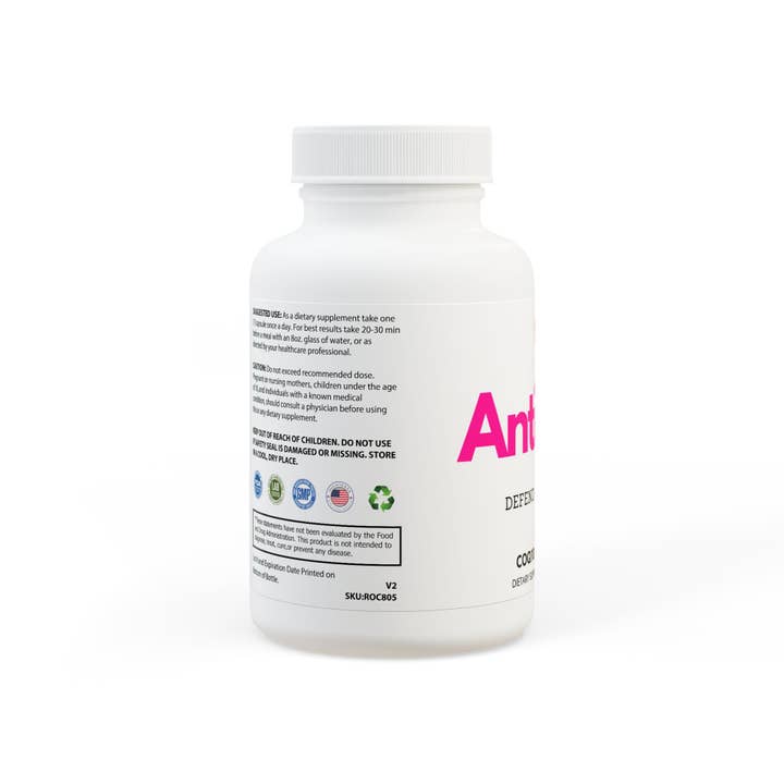 White bottle cap AntioxQ CoQ10 Ubiquinone Supplement (30 Capsules) for wholesale on Faire1