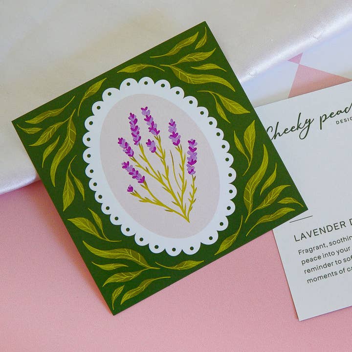 Mini tirage d'art « Rêves de lavande » (10,2 cm × 10,2 cm) pour la vente par Cheeky Peach Designs