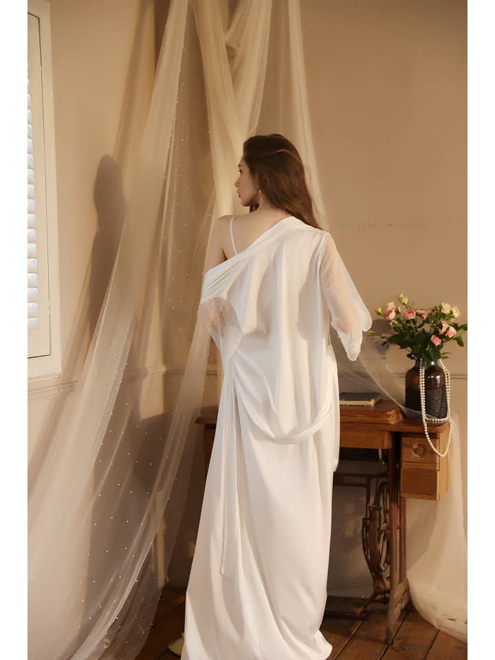 Sweetkama - Wholesale Robe – Women's - Lace Night Gown, Silk Robes,Bridal Party Robes,with babydoll8