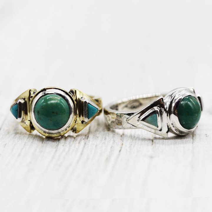 Halvkugle Ring - Turkis for engroshandel hos bahgsu jewels