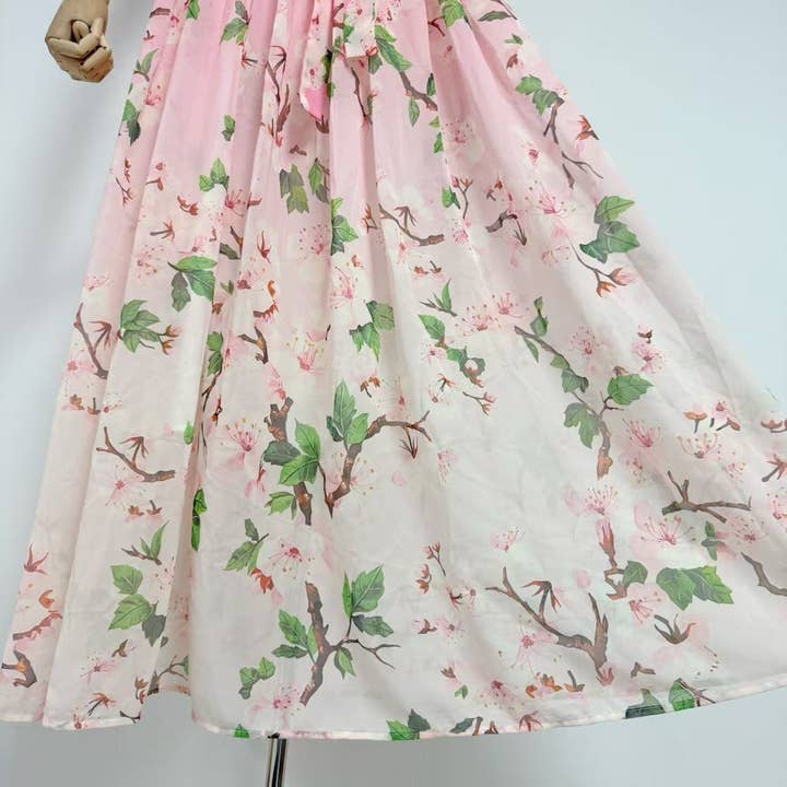 Productseeker - Wholesale Dress – Women's - DR658Y Chiffon Floral Pleated Maxi Dress with Swing Skirt9