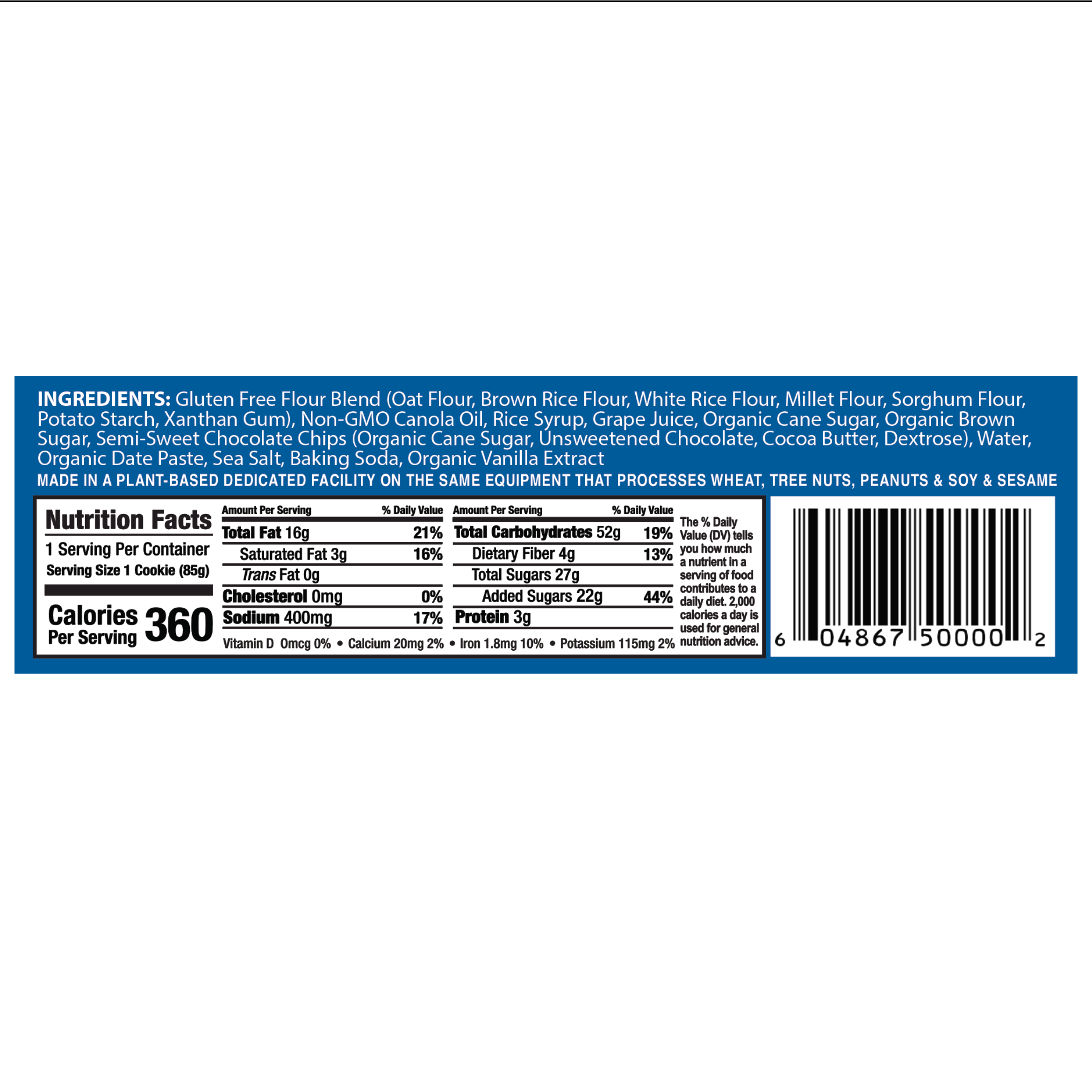 Sun Flour Baking Company - Wholesale Biscuit - Gluten Free Chocolate Chip Cookie 3oz 12/Case1